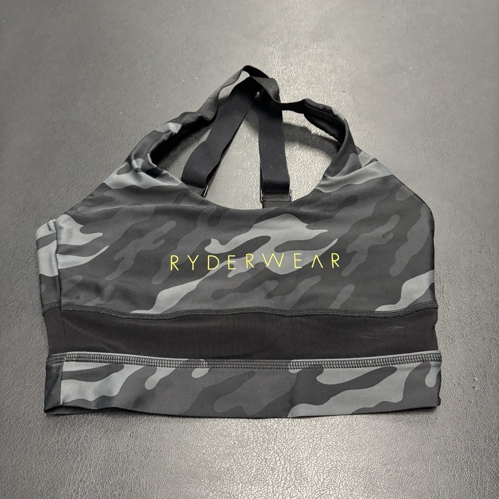 Ryderwear Padded Sports Bra‎ Camo Grey Camouflage Lined  Size XS